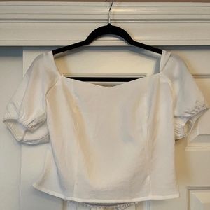 White Cropped Top